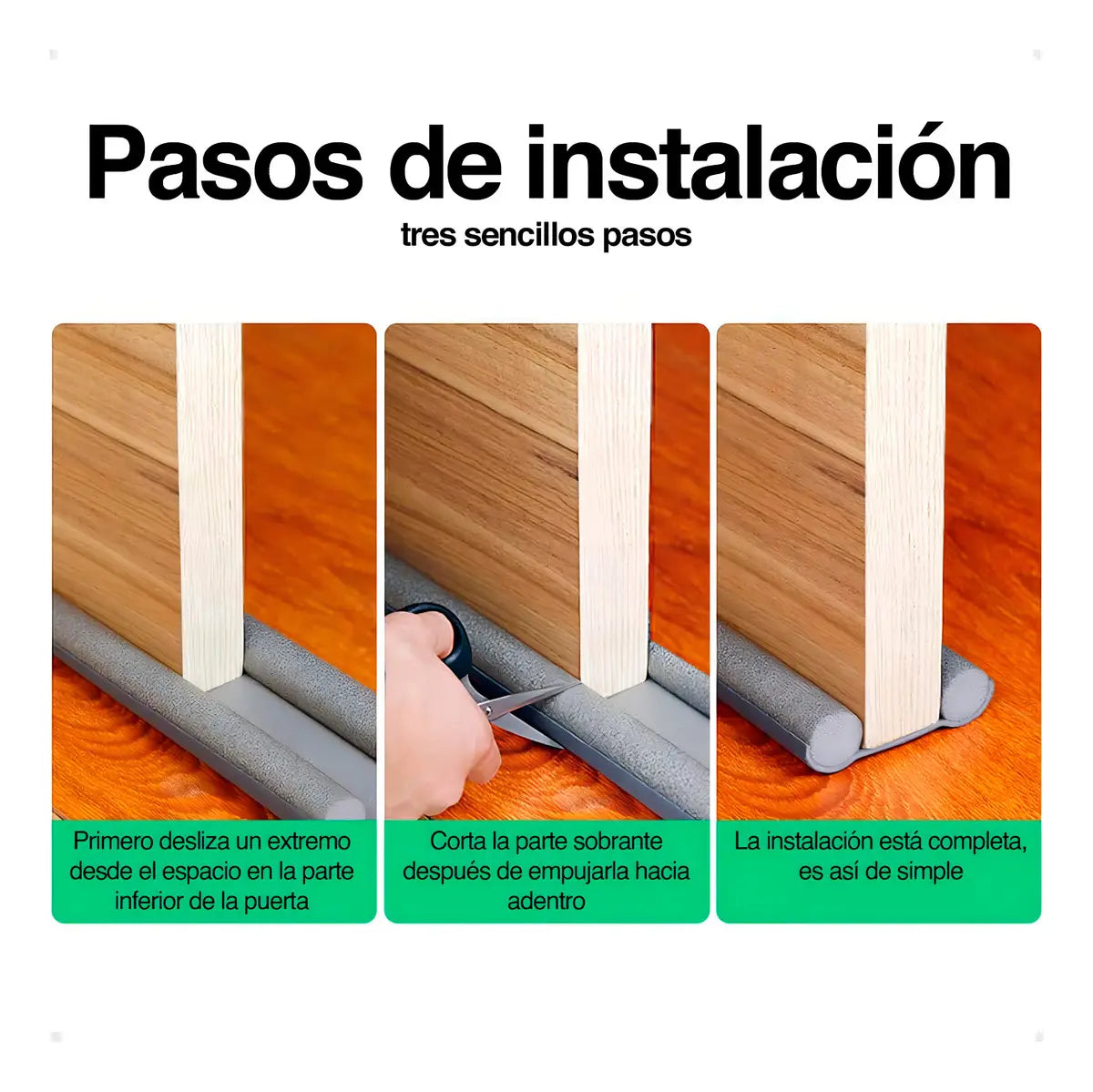 Burlete para Puerta Doble Rollo Aislante — 93cm × 9,6cm