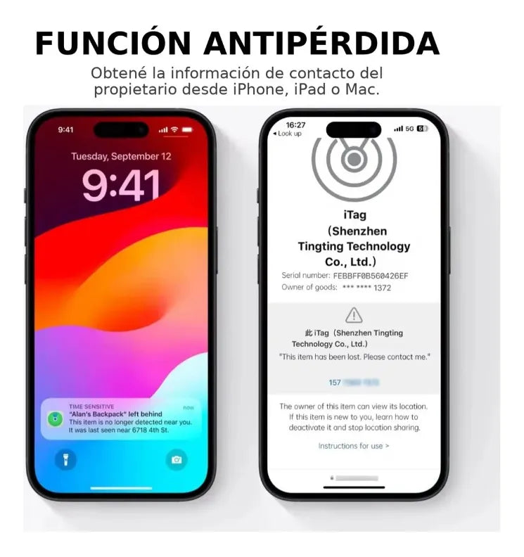 Llavero Alarma Personal 3 en 1 — Sirena 130dB + Linterna + Localizador iPhone