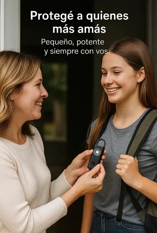 Llavero Alarma Personal 3 en 1 — Sirena 130dB + Linterna + Localizador iPhone