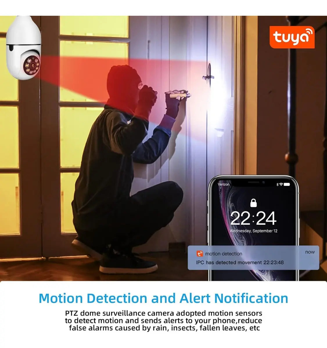 Cámara Domo WiFi 1080p con Sensor de Movimiento y Visión Nocturna
