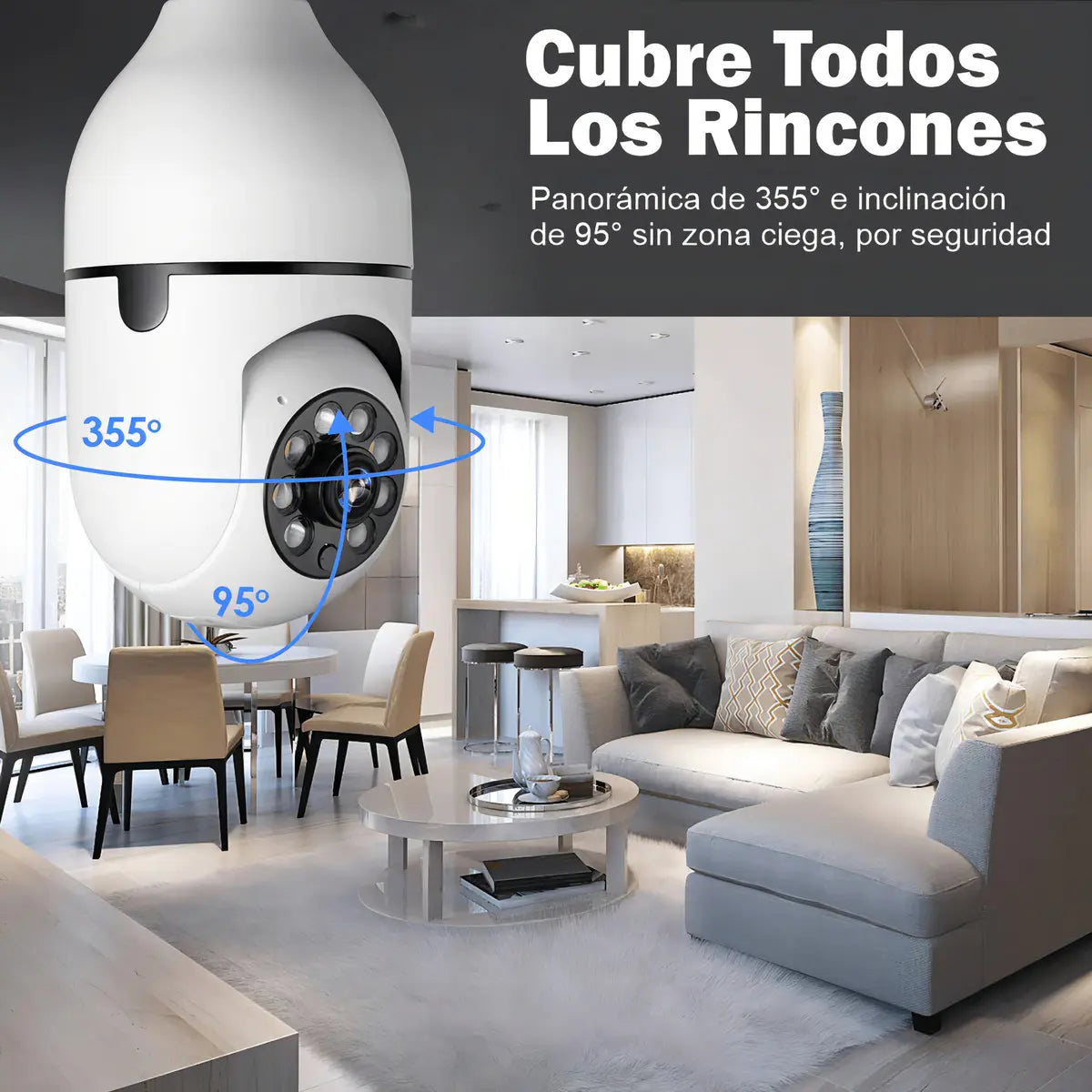 Cámara Domo WiFi 1080p con Sensor de Movimiento y Visión Nocturna