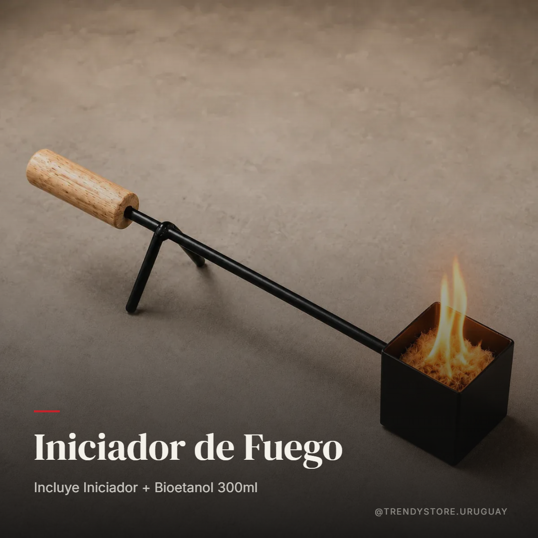Iniciador de Fuego para Parrilla y Estufa + Bioetanol 300ml Incluido