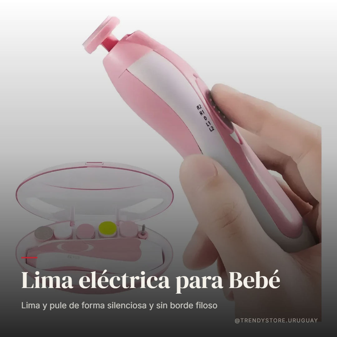Lima Eléctrica de Uñas para Bebé y Adulto — Torno Pulidor con Luz LED