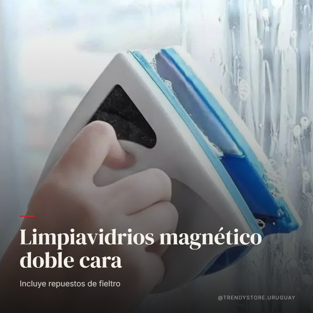 Limpiavidrios Magnético Doble Cara — Ventanas con Rejas o Pisos Altos