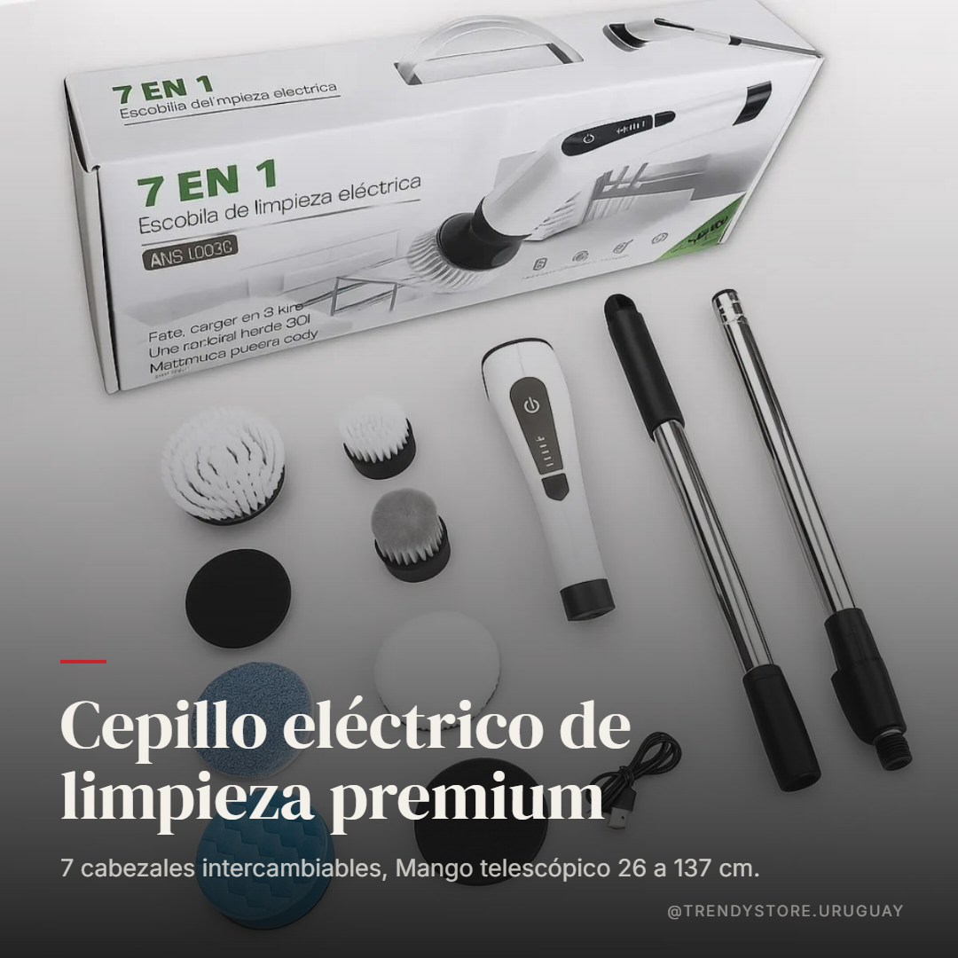 Cepillo Eléctrico de Limpieza Premium — 7 en 1 Inalámbrico