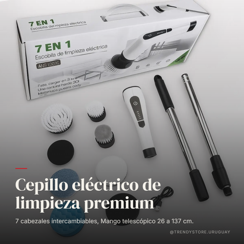 Cepillo Eléctrico de Limpieza Premium — 7 en 1 Inalámbrico