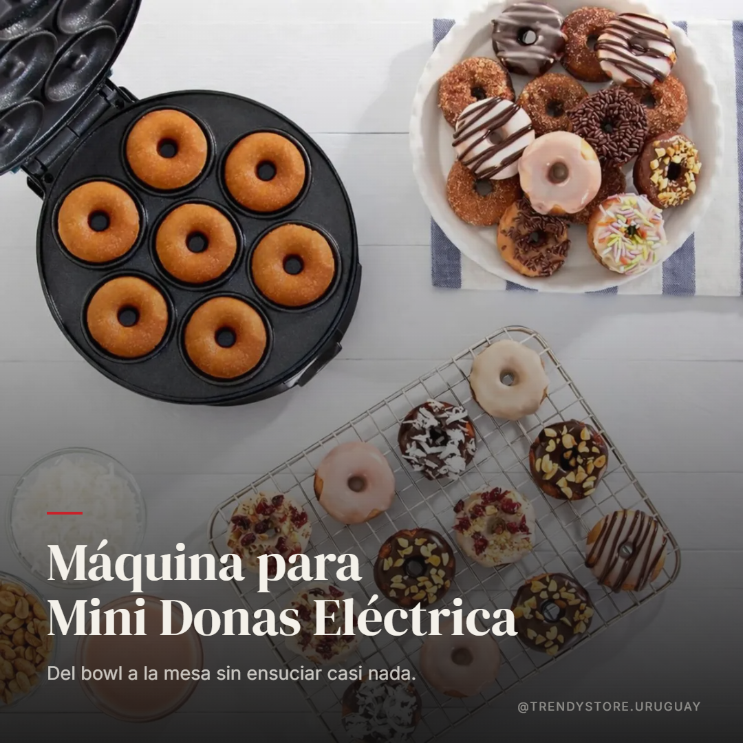 Máquina para Mini Donas Eléctrica — 7 Cavidades, 1000W y Doble Cocción