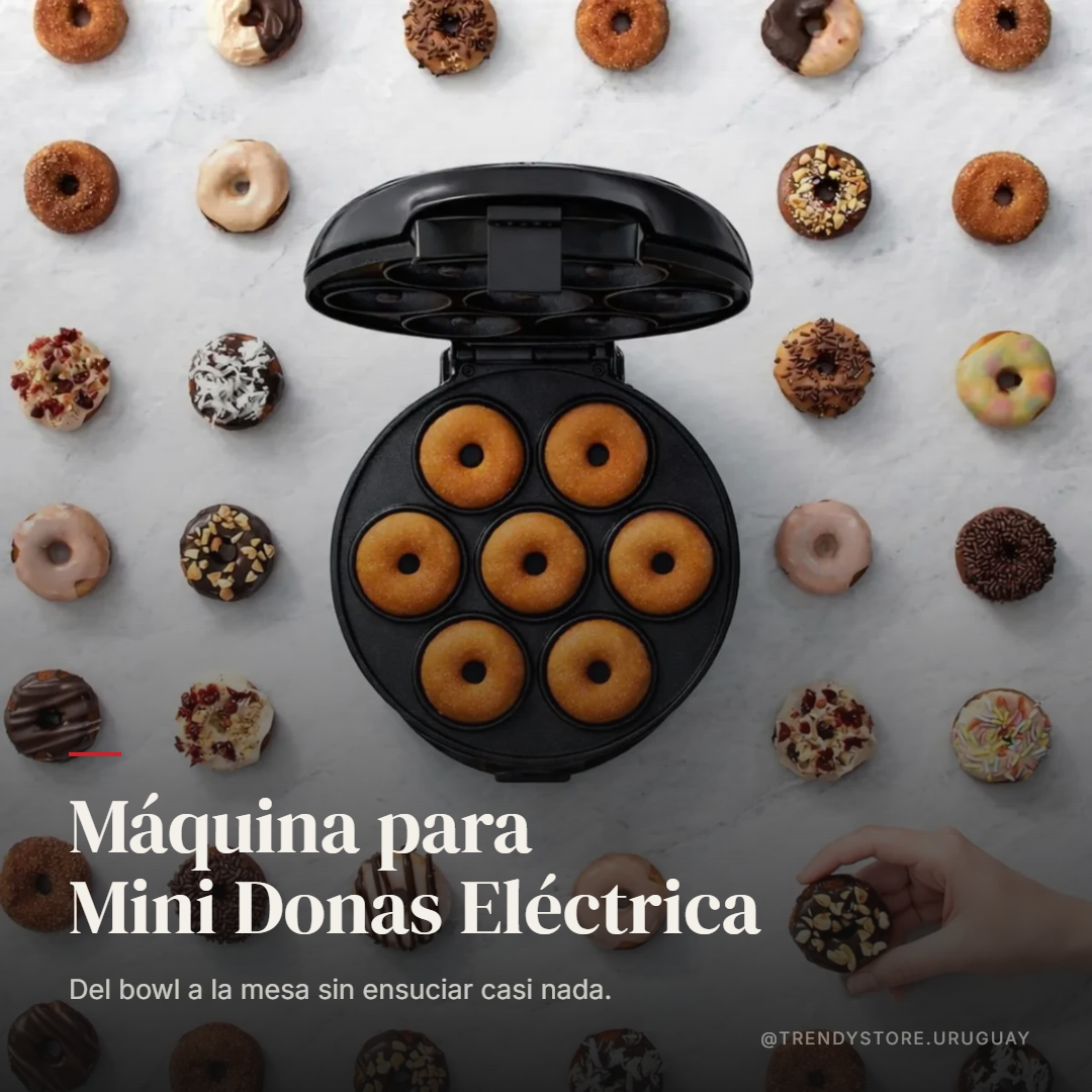 Máquina para Mini Donas Eléctrica — 7 Cavidades, 1000W y Doble Cocción