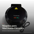 Máquina para Mini Donas Eléctrica — 7 Cavidades, 1000W y Doble Cocción