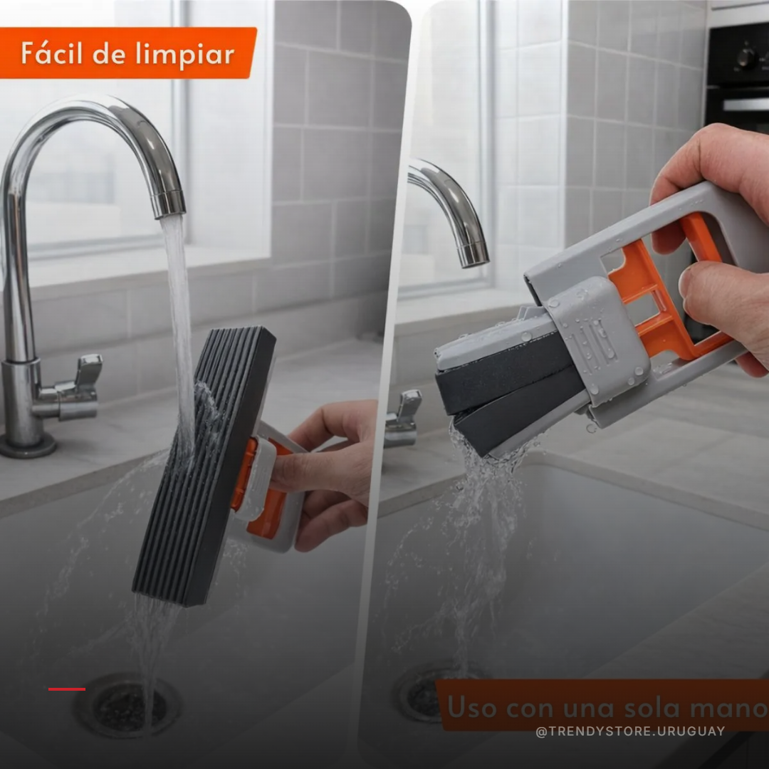 Mini Mopa Multiuso Húmedo/Seco — Escurrido Manual Compacta