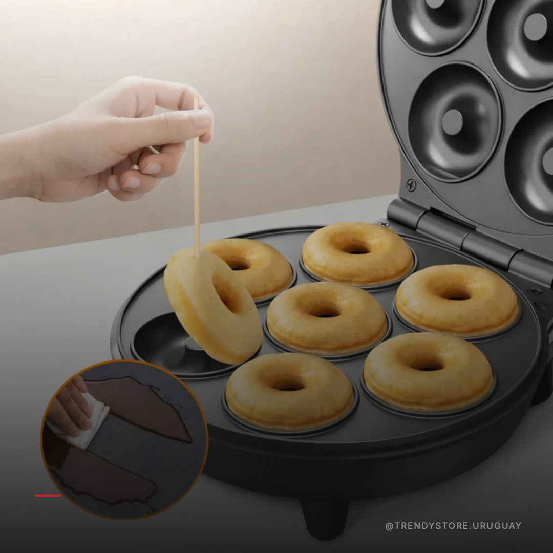 Máquina para Mini Donas Eléctrica — 7 Cavidades, 1000W y Doble Cocción