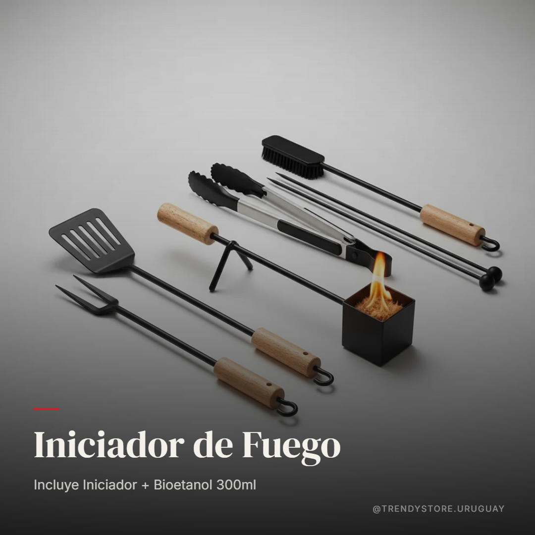 Iniciador de Fuego para Parrilla y Estufa + Bioetanol 300ml Incluido