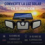 Foco Solar LED con Sensor de Movimiento — 74 LEDs, 300 Lúmenes y 3 Modos