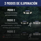 Foco Solar LED con Sensor de Movimiento — 74 LEDs, 300 Lúmenes y 3 Modos