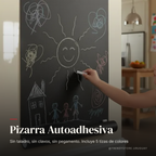Pizarra Autoadhesiva Negra 200x45cm — Incluye 5 Tizas