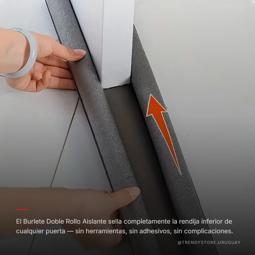 Burlete para Puerta Doble Rollo Aislante — 93cm × 9,6cm