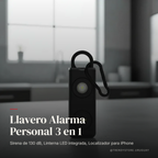 Llavero Alarma Personal 3 en 1 — Sirena 130dB + Linterna + Localizador iPhone