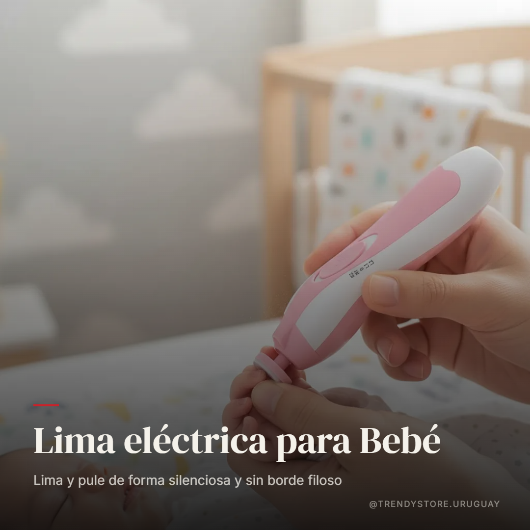 Lima Eléctrica de Uñas para Bebé y Adulto — Torno Pulidor con Luz LED