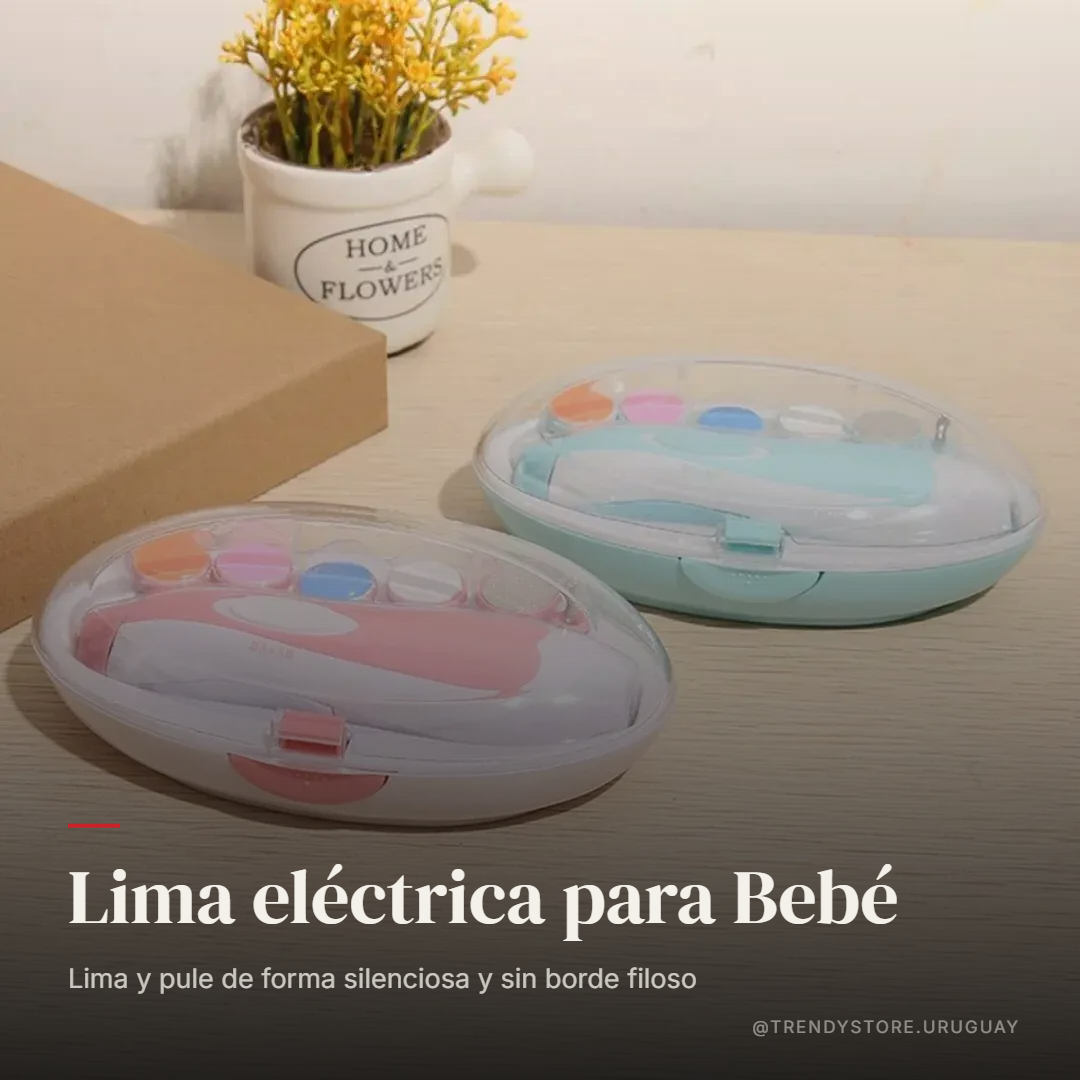 Lima Eléctrica de Uñas para Bebé y Adulto — Torno Pulidor con Luz LED