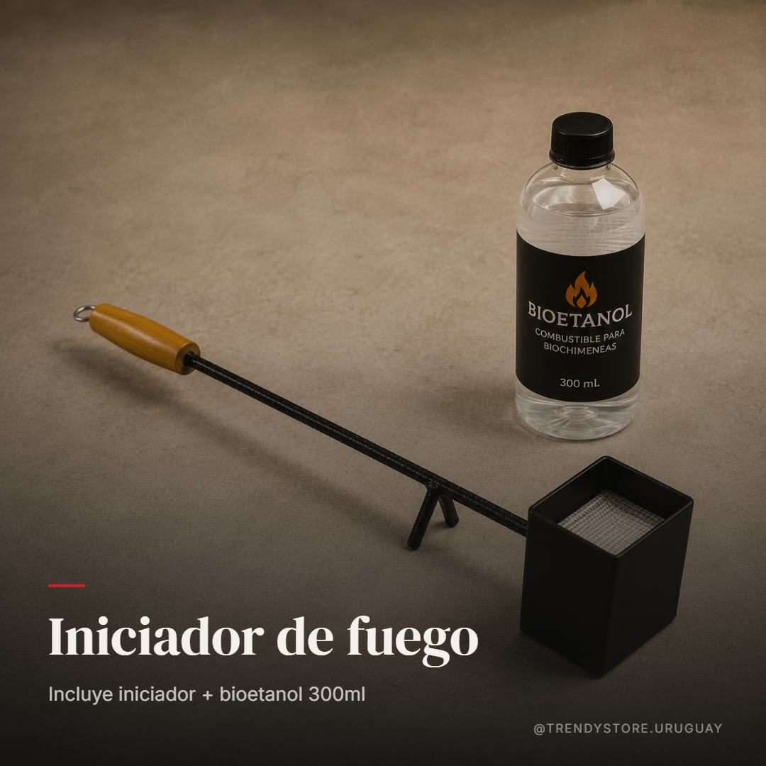 Iniciador de Fuego para Parrilla y Estufa + Bioetanol 300ml Incluido