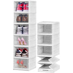 Zapatera Plegable 6 Niveles — Sin Armado, Con Puertas Transparentes
