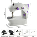 Máquina de coser mini con pedal — luz LED y cortador de hilo