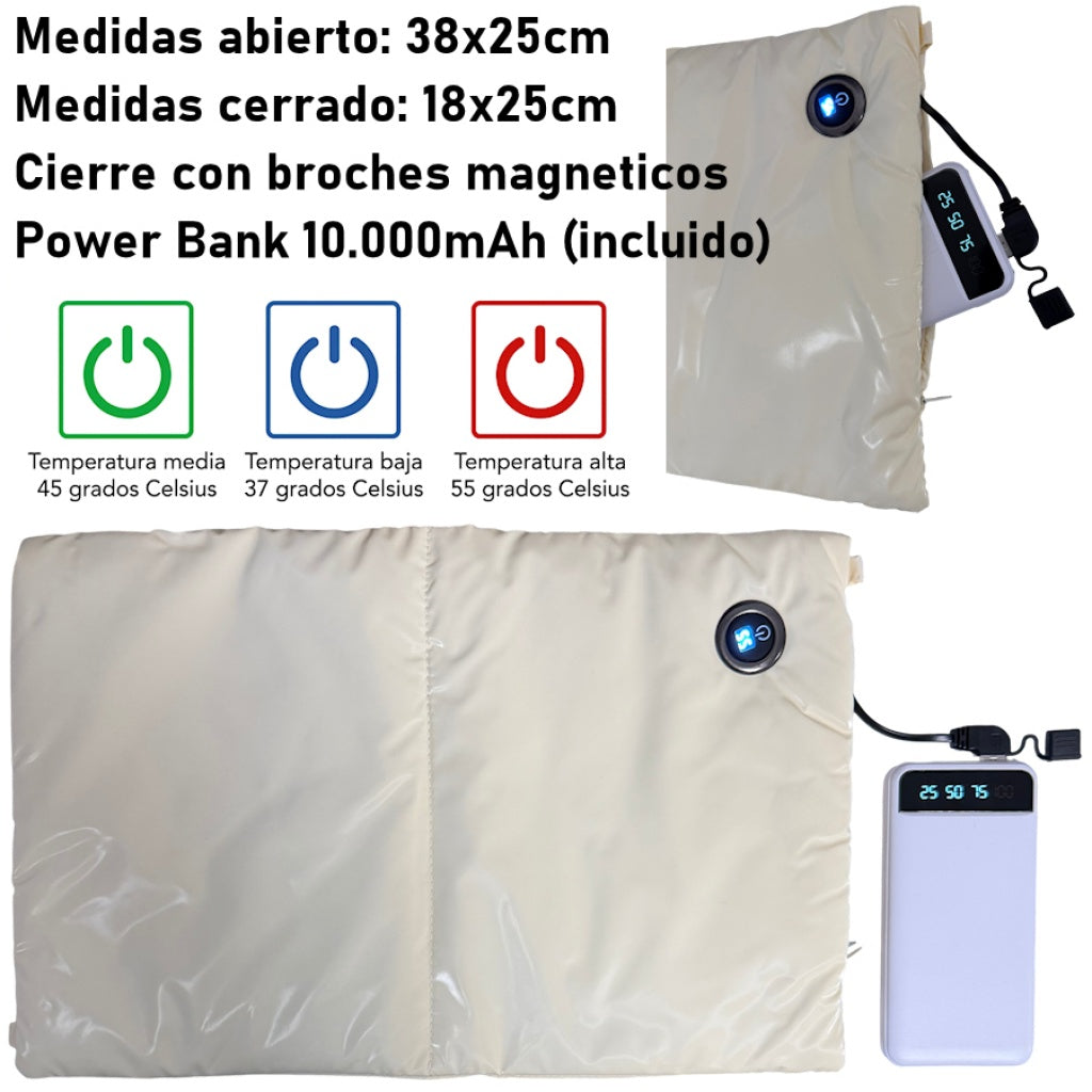Calentador manos recargable con power bank USB 10000mAh