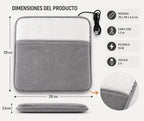 Calentador de pies USB encendido vista superior con bolsillo